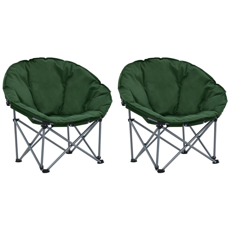 

vidaXL Sillas redondas plegables 2 unidades verde - Verde