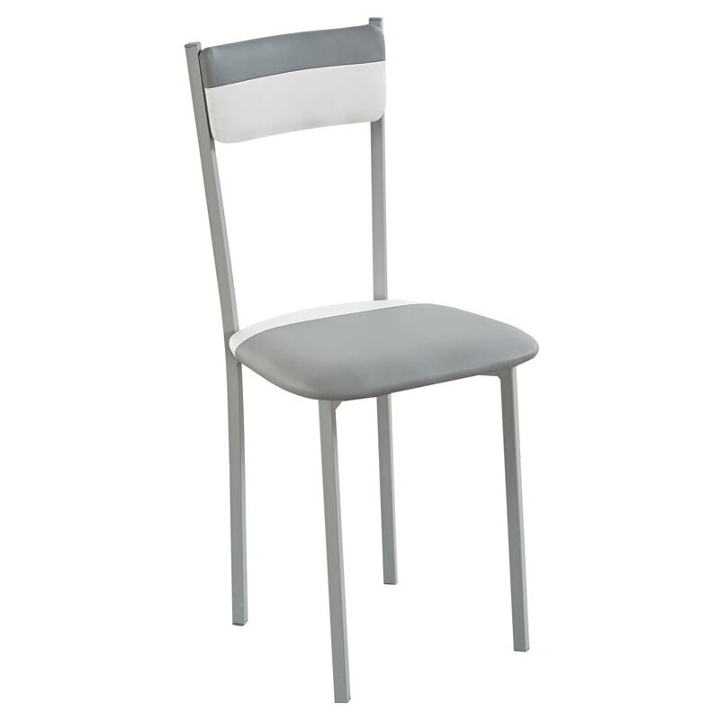 

Sillas Sarín Color Blanco y Gris Cocina Comedor salón Estilo Moderno Mueble poliuterano - PACK 4 SILLAS
