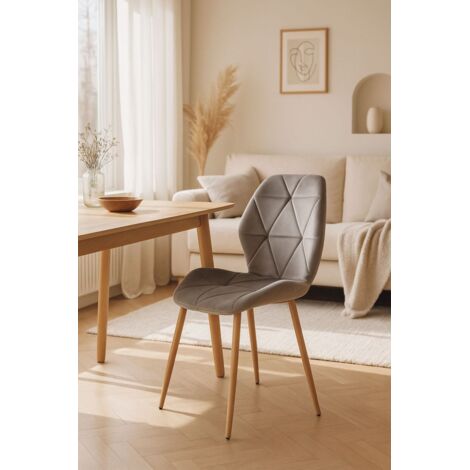 Sillas - Silla Sesel Terciopelo - Gris claro