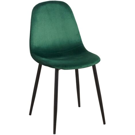 Sillas - Silla Teok Black Terciopelo - Verde