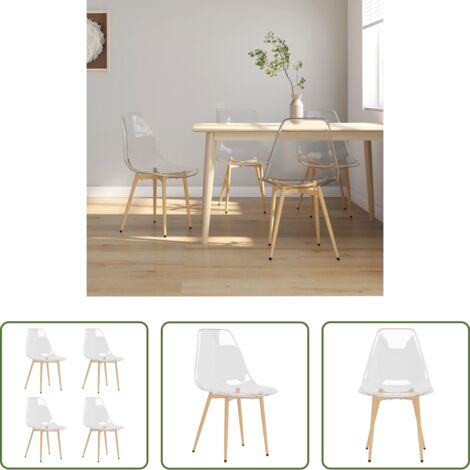 Sillas transparentes -  Sillas de comedor 4 unidades transparente PET