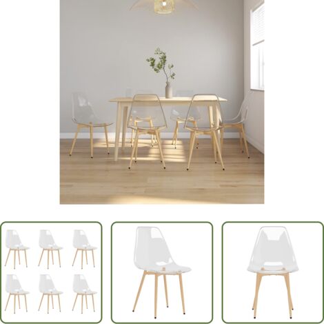 Sillas transparentes -  Sillas de comedor 6 unidades transparente PET