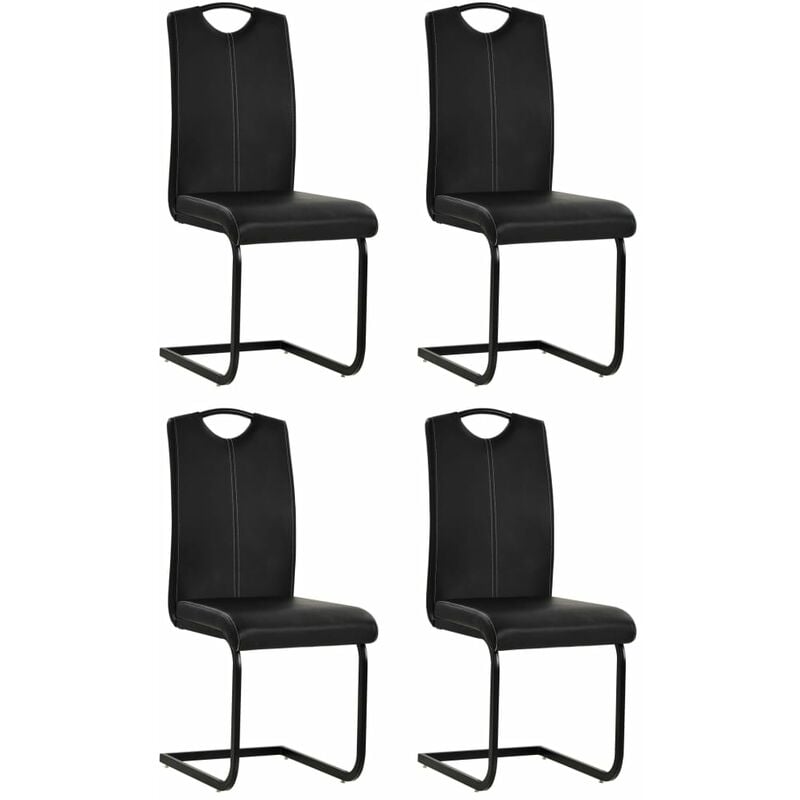

Sillas v oladizasde comedor 4 unidades cuero sintético negro - Negro