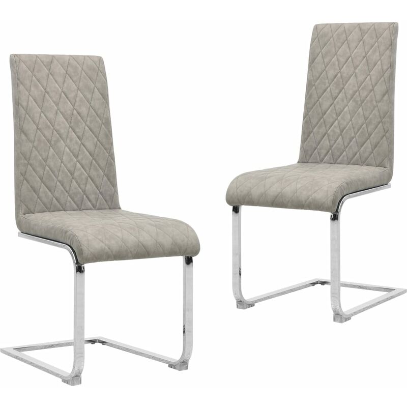 

Sillas voladizas de comedor 2 uds cuero sintético gris claro