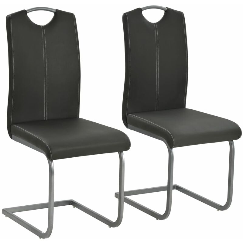 

Sillas voladizas de comedor 2 unidades cuero sintetico gris