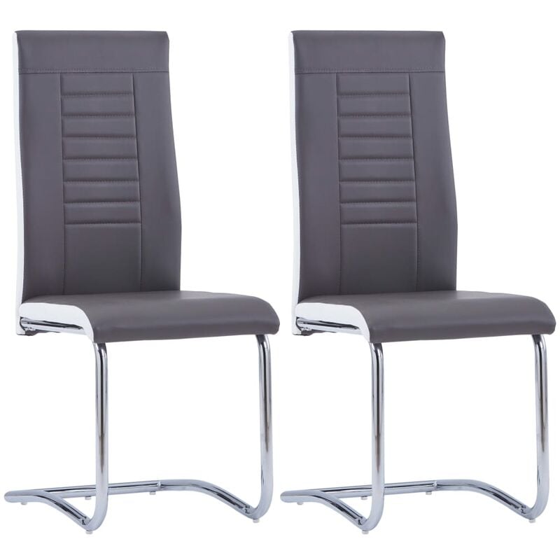 

Sillas voladizas de comedor 2 unidades cuero sintético gris