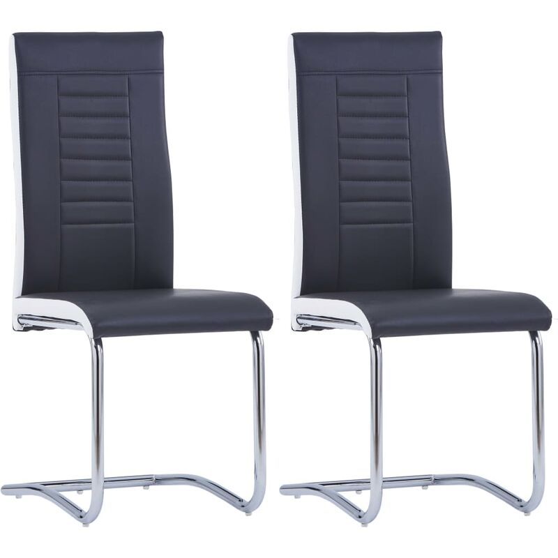 

Sillas voladizas de comedor 2 unidades cuero sintético negro