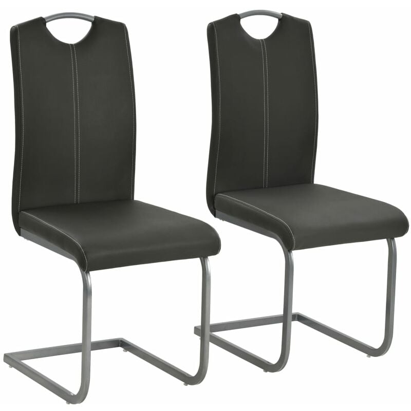 

Sillas voladizas de comedor 2 unidades cuero sintético gris - Gris