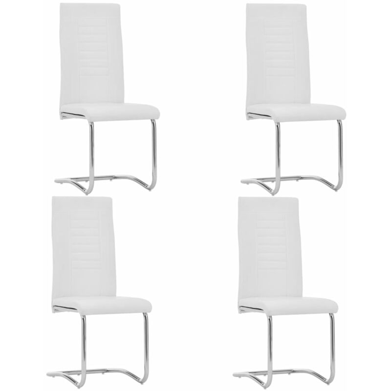 

Sillas voladizas de comedor 4 unidades cuero sintético blanco
