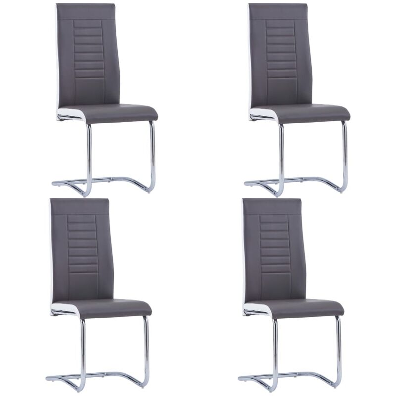 

Sillas voladizas de comedor 4 unidades cuero sintético gris