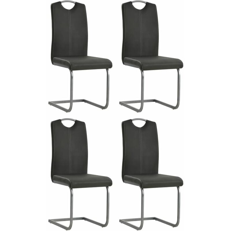 

Sillas voladizas de comedor 4 unidades cuero sintético gris