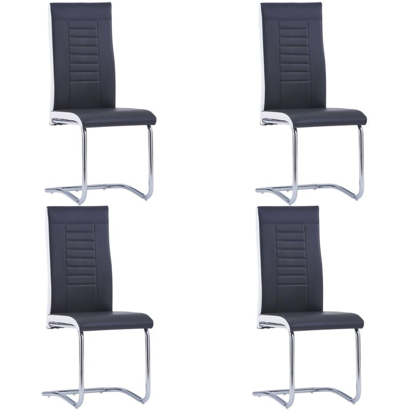 

Sillas voladizas de comedor 4 unidades cuero sintético negro