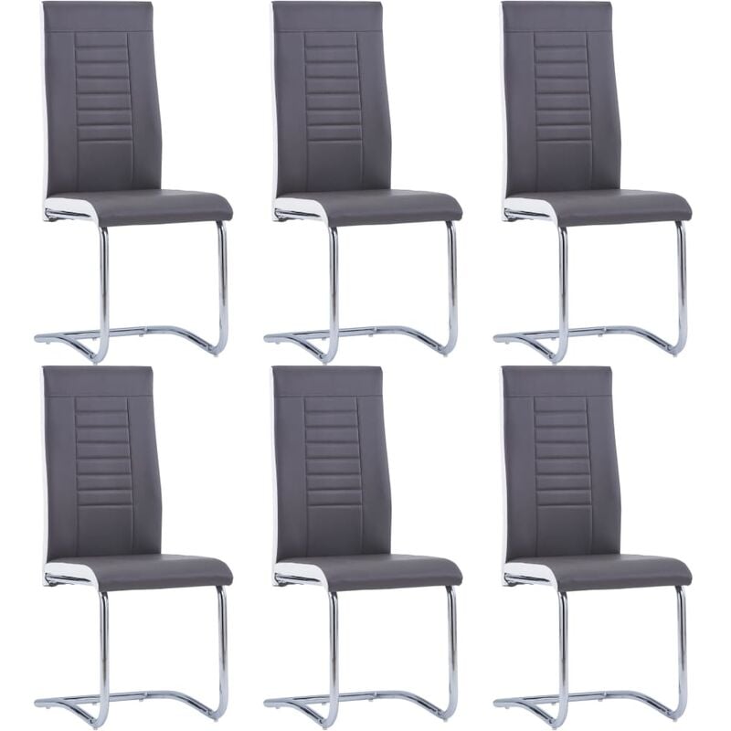 

Sillas voladizas de comedor 6 unidades cuero sintético gris