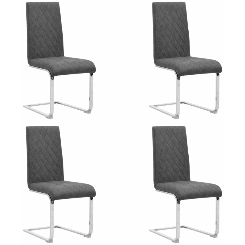 

Sillas de Comedor Voladizas Cuero Sintético 4 Unidades Gris - Gris - Vidaxl