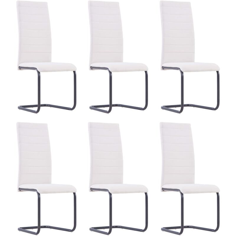 

Sillas voladizas de comedor 6 unidades tela color crema