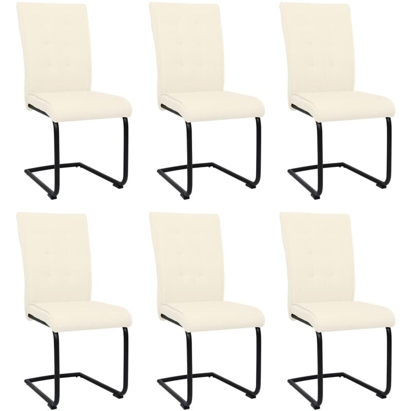 

Sillas voladizas de comedor 6 unidades tela color crema