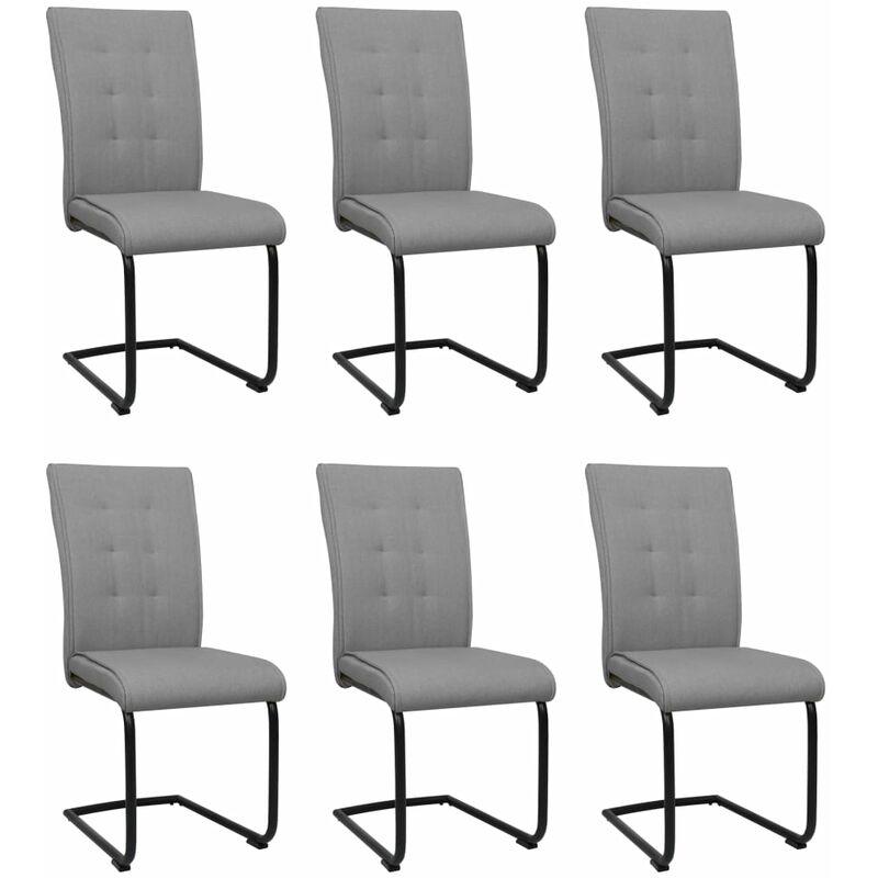 

Youthup - Sillas voladizas de comedor 6 unidades tela gris claro - Gris