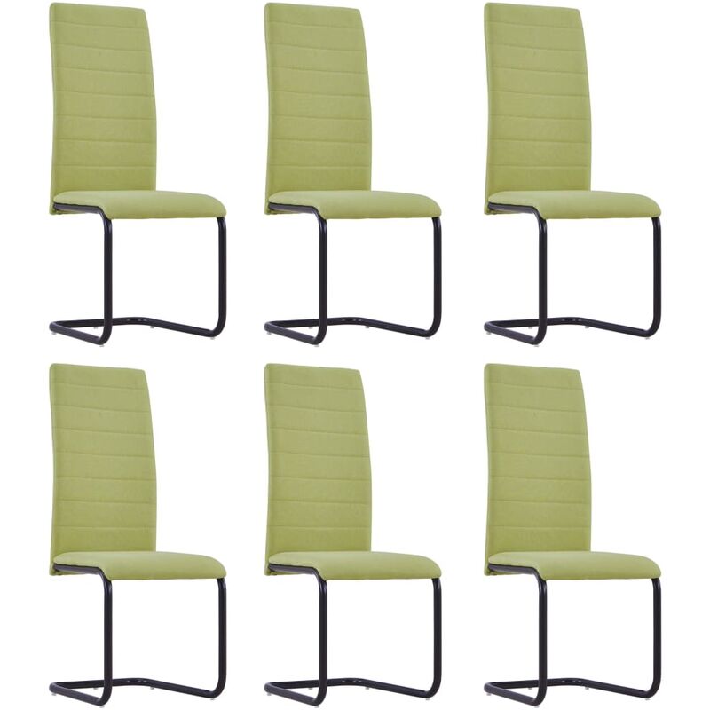 

Sillas voladizas de comedor 6 unidades tela verde