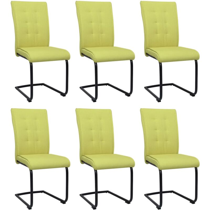 

Sillas voladizas de comedor 6 unidades tela verde