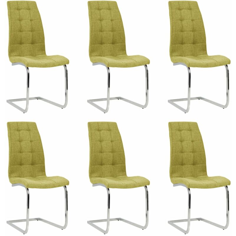 

Sillas voladizas de comedor 6 unidades tela verde