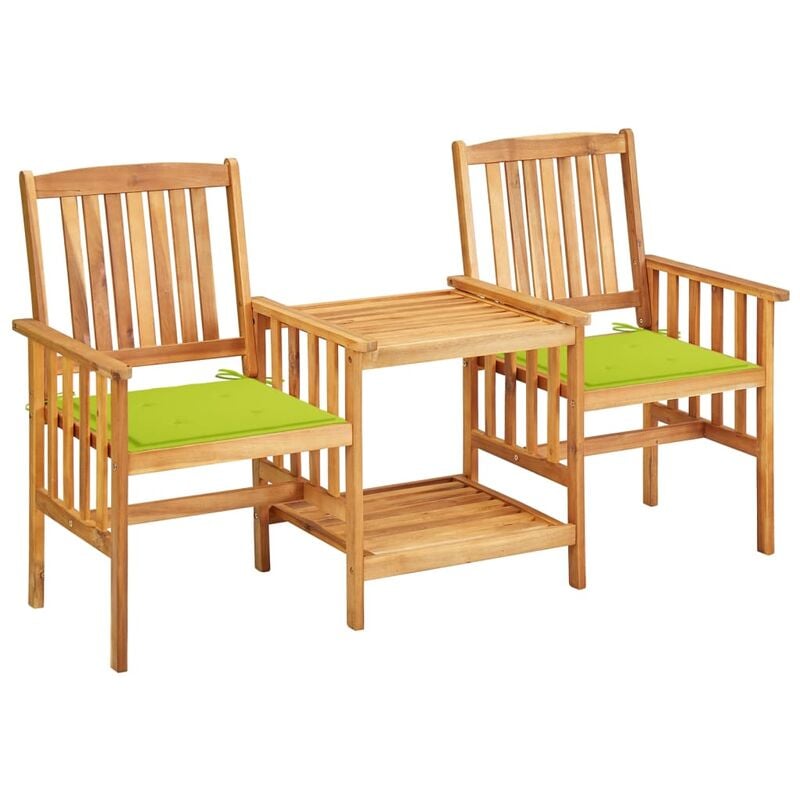 

Sillas y mesita de jardín con cojines madera maciza acacia