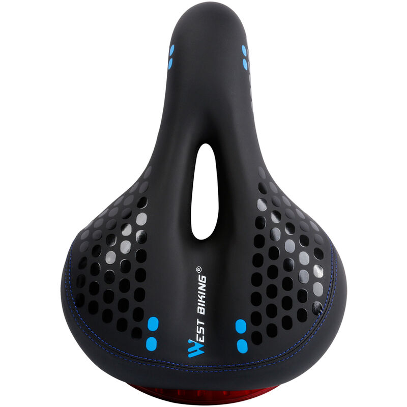 

Sillin de bicicleta con luz trasera Thicken Widen Sillines de bicicleta MTB Soft Comfortable Bike Hollow Ciclismo Sillin de bicicleta, Azul