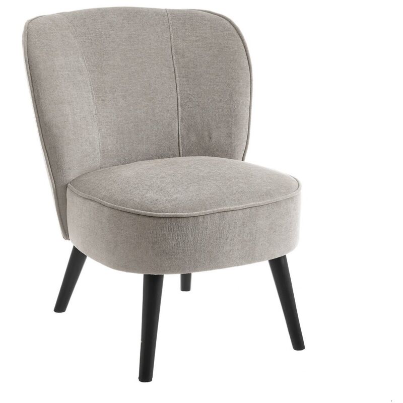 

Sillón butaca gris perla de chenilla y madera de 59 x66x75 cm