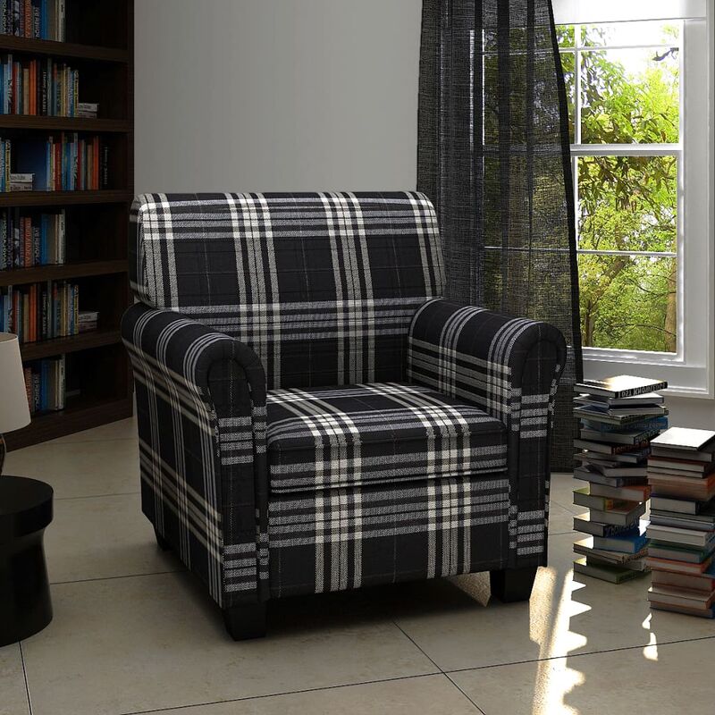 

Sillón con cojín de tela negro - Negro