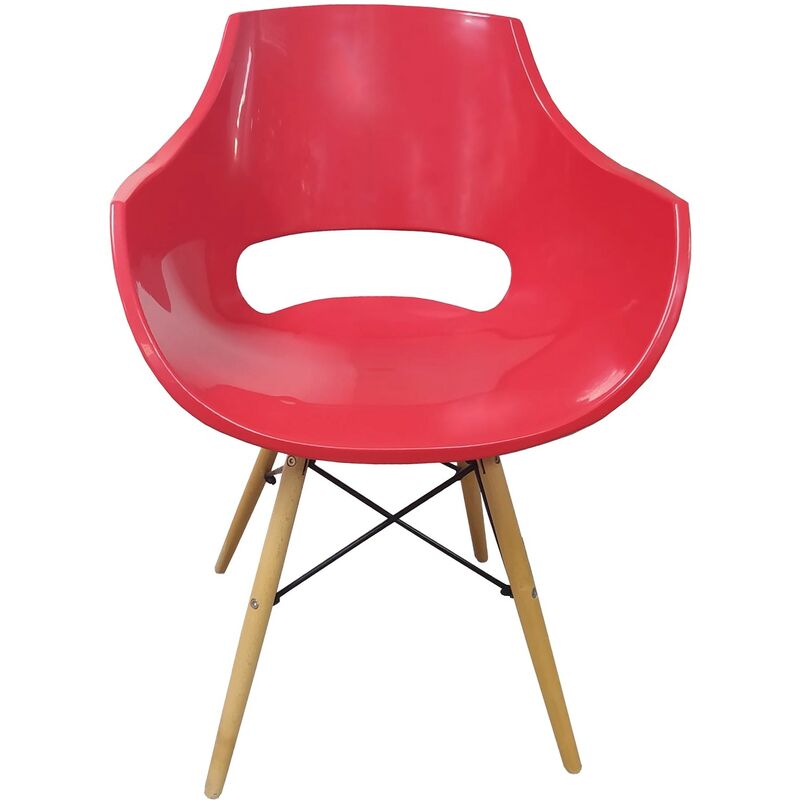 

Sillón cuba, madera, carcasa abs rojo - Rogal