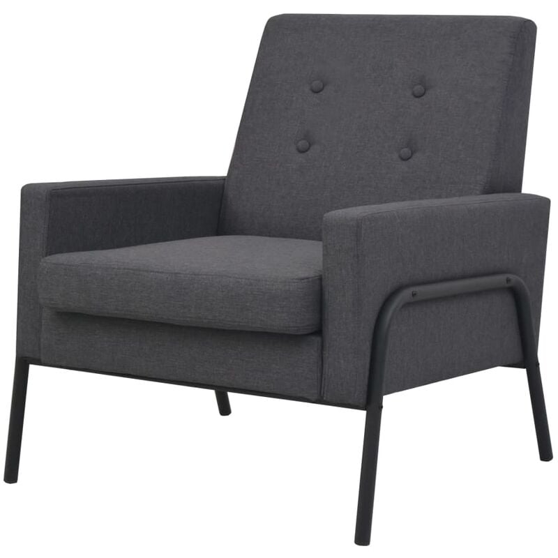 

Sillón de acero y tela gris oscuro - Gris