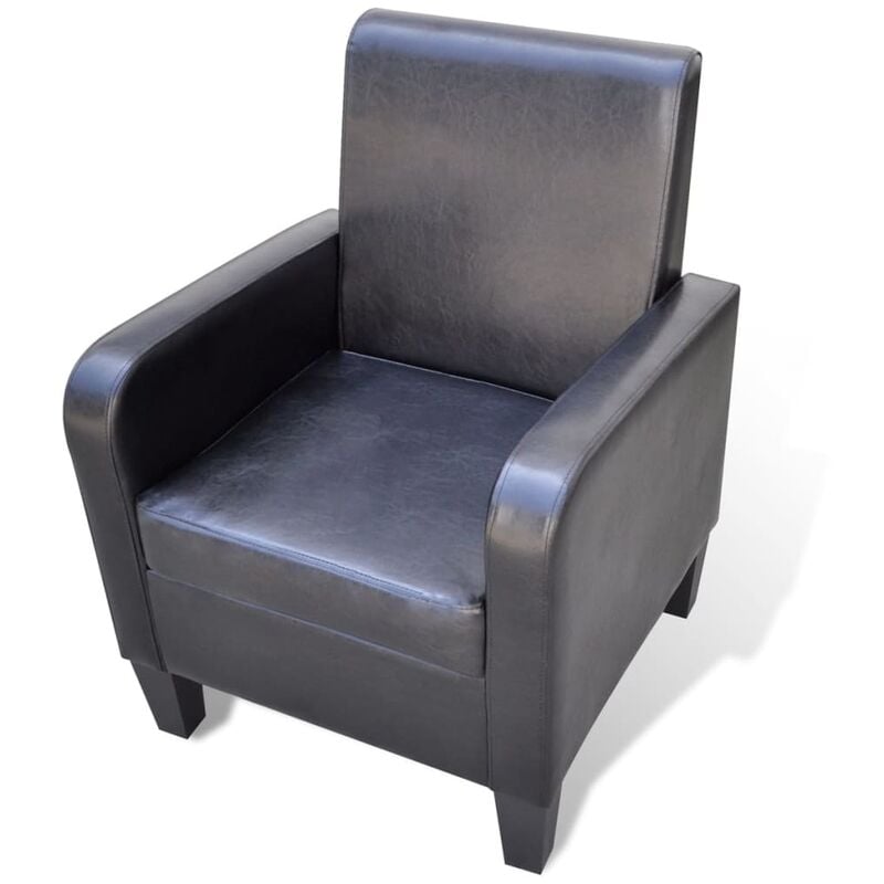 

Sillón de cuero sintético negro - Negro