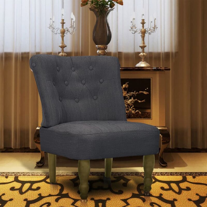 

Sillón de estilo francés de tela gris - Gris