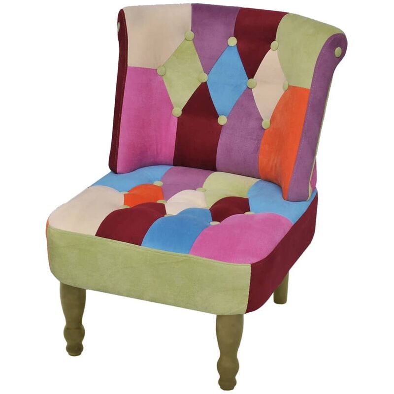 

Sillón de estilo francés tela con diseño de retales Patchwork - Multicolor
