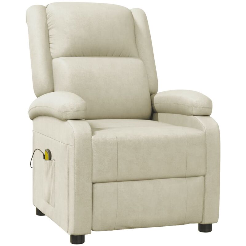 

Sillón de masaje de cuero sintético blanco - Blanco