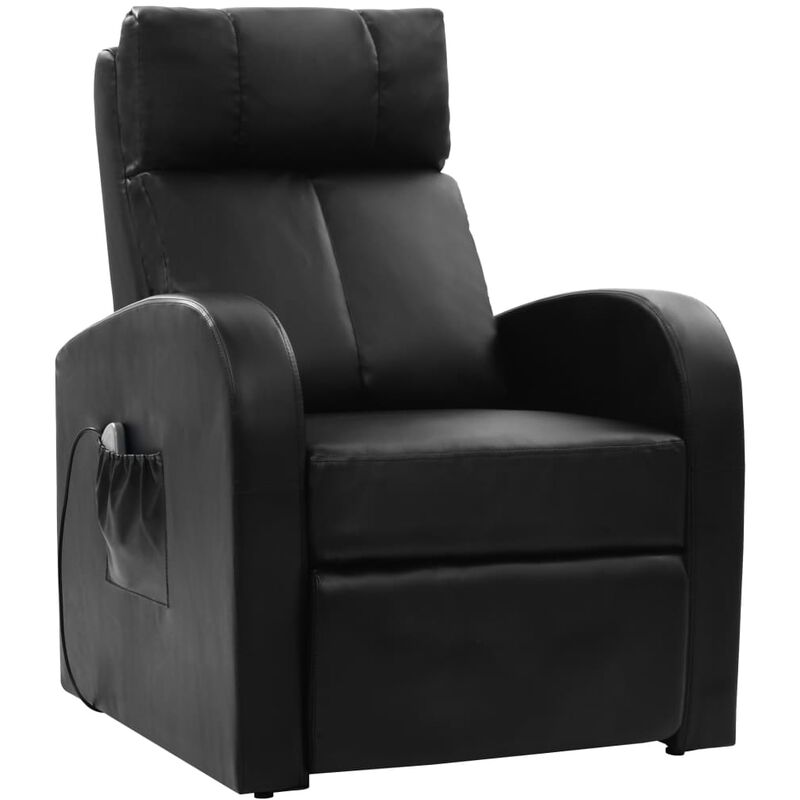 

Sillón de masaje de cuero sintético negro - Negro