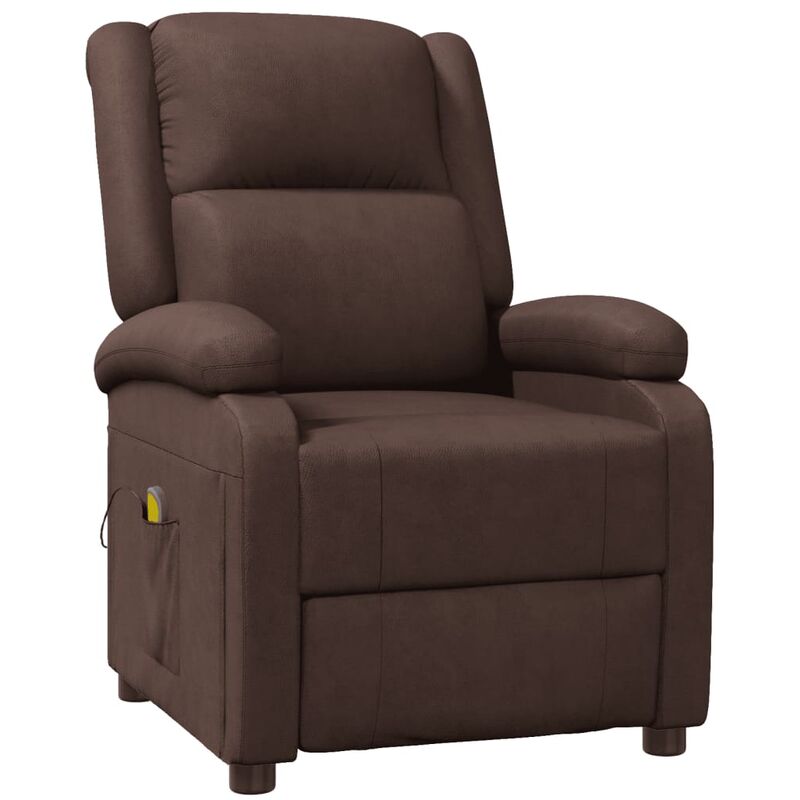 

Sillón de masaje reclinable cuero sintético marrón - Marrón