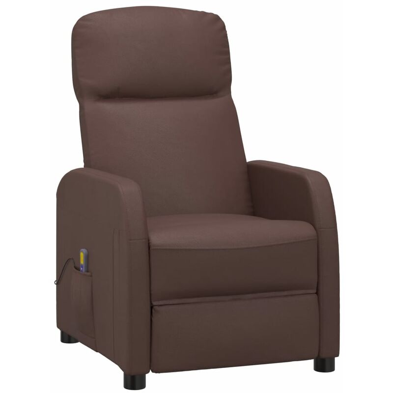 

Sillón de Masaje Reclinable de Cuero Sintético Marrón - Marrón - Vidaxl
