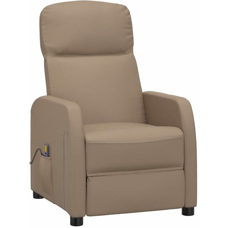 

Sillón de masaje reclinable de cuero sintético color capuchino - Marrón