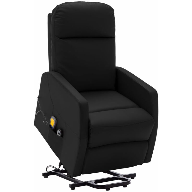 

Sillón de masaje reclinable de cuero sintético negro - Negro
