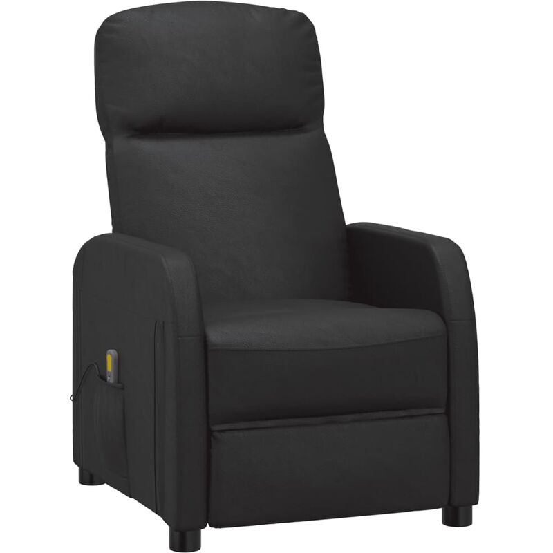 

Sillón de masaje reclinable de cuero sintético negro - Negro