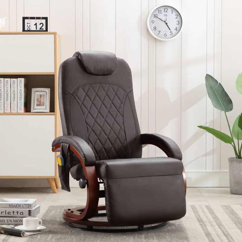 

Youthup - Sillón de masaje reclinable para TV cuero sintético marrón - Marrón