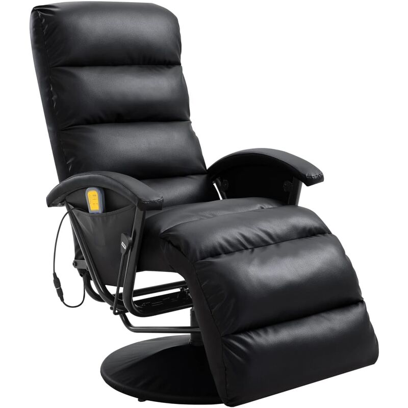 

Sillón de masaje reclinable para TV cuero sintético negro - Negro