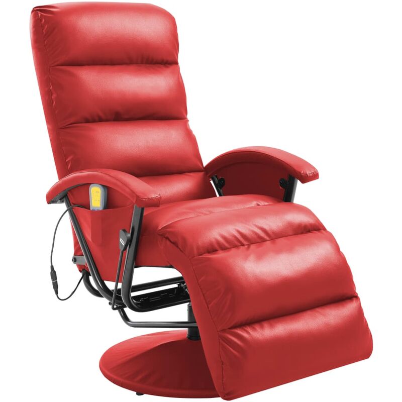 

Sillón de masaje reclinable para TV cuero sintético rojo - Rojo