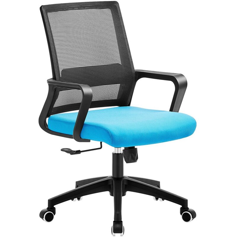 

Sillón de oficina CLIFFORD, negro, malla negra y tejido azul claro