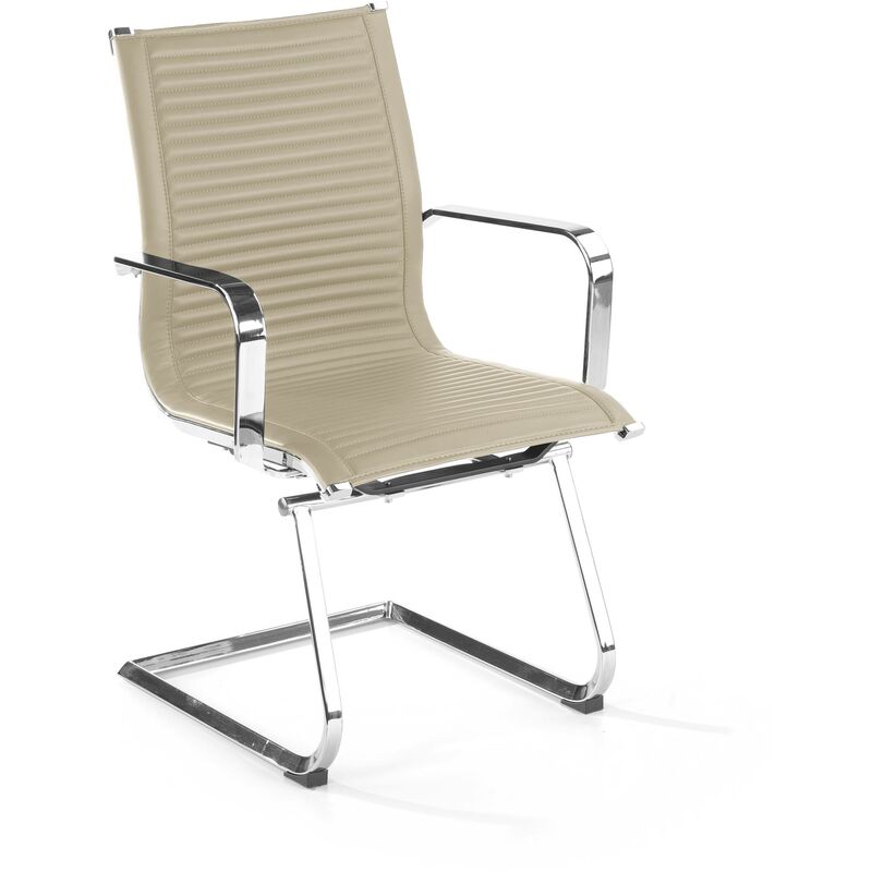 

Sillón de oficina Croma, marco de acero, Patín gris perla - beige