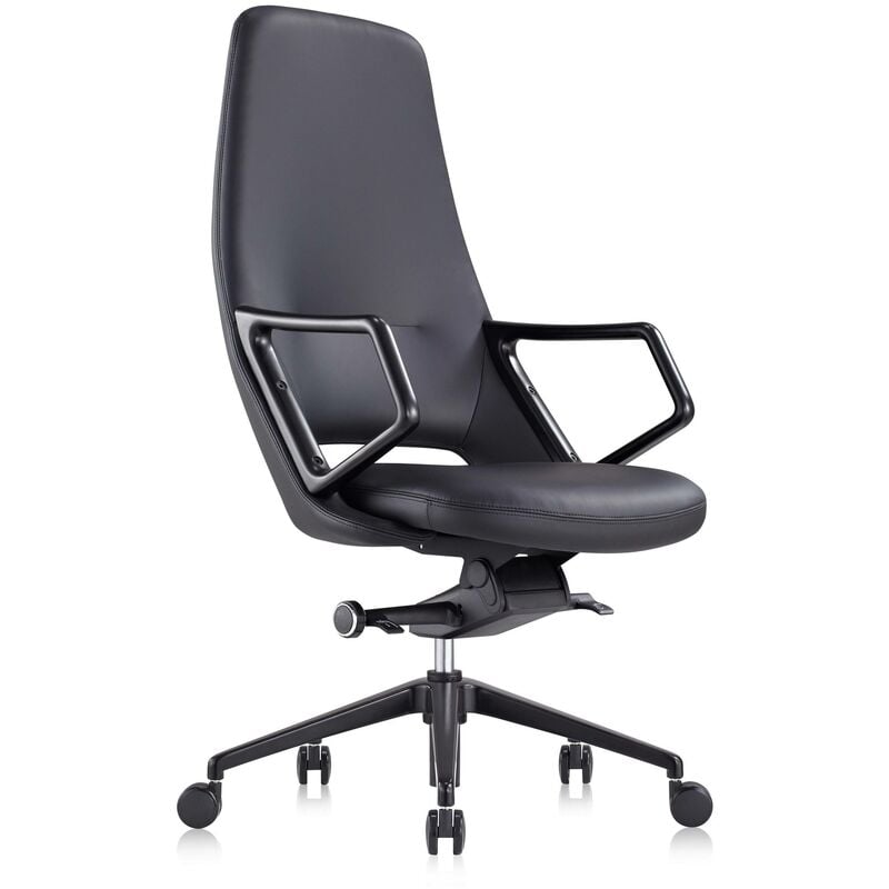 

Sillón de oficina Dortmund, mecanismo relax, aluminio negro - negro