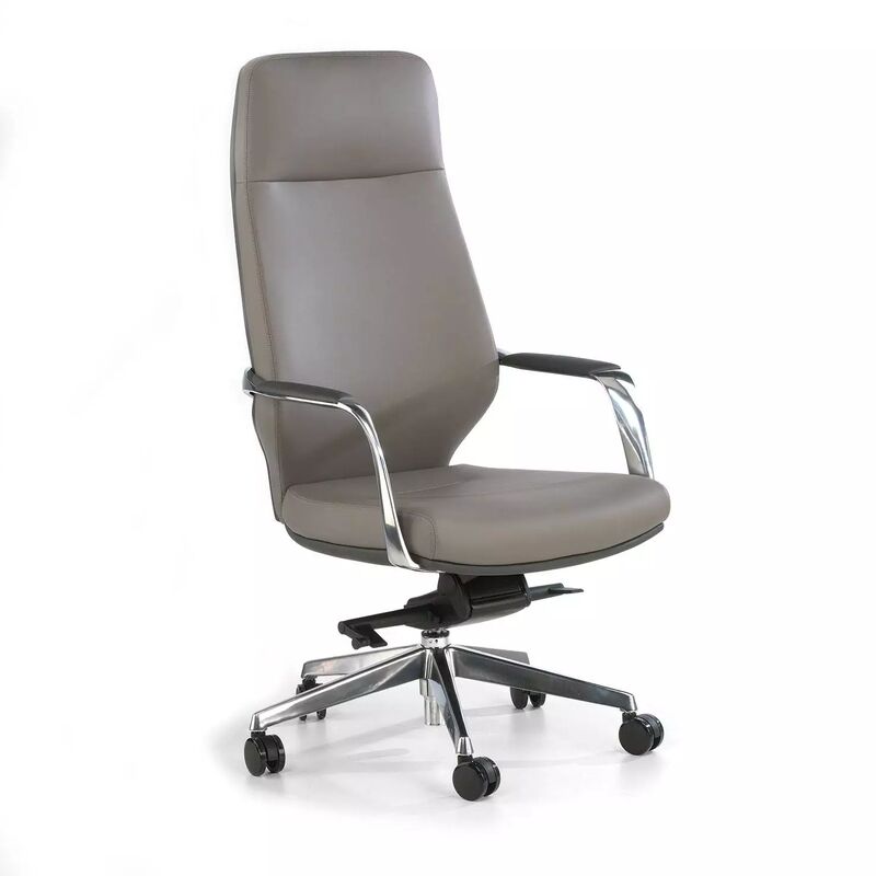 

Sillón de oficina Duo, mecanismo relax, aluminio, respaldo alto gris - gris