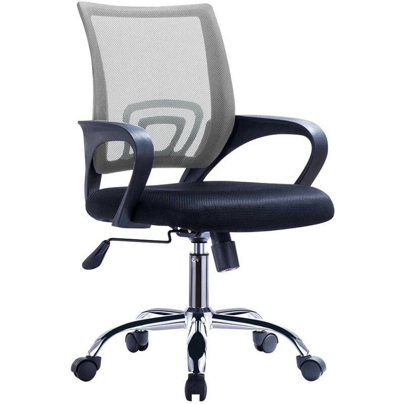 

Sillón de oficina FISS NEW, negro, gas, basculante, malla gris, tejido negro