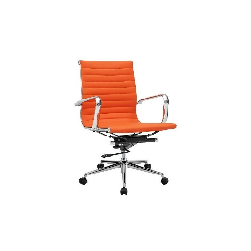 

Sillón de oficina philip, giratorio, gas, basculante, similpiel naranja Rogal