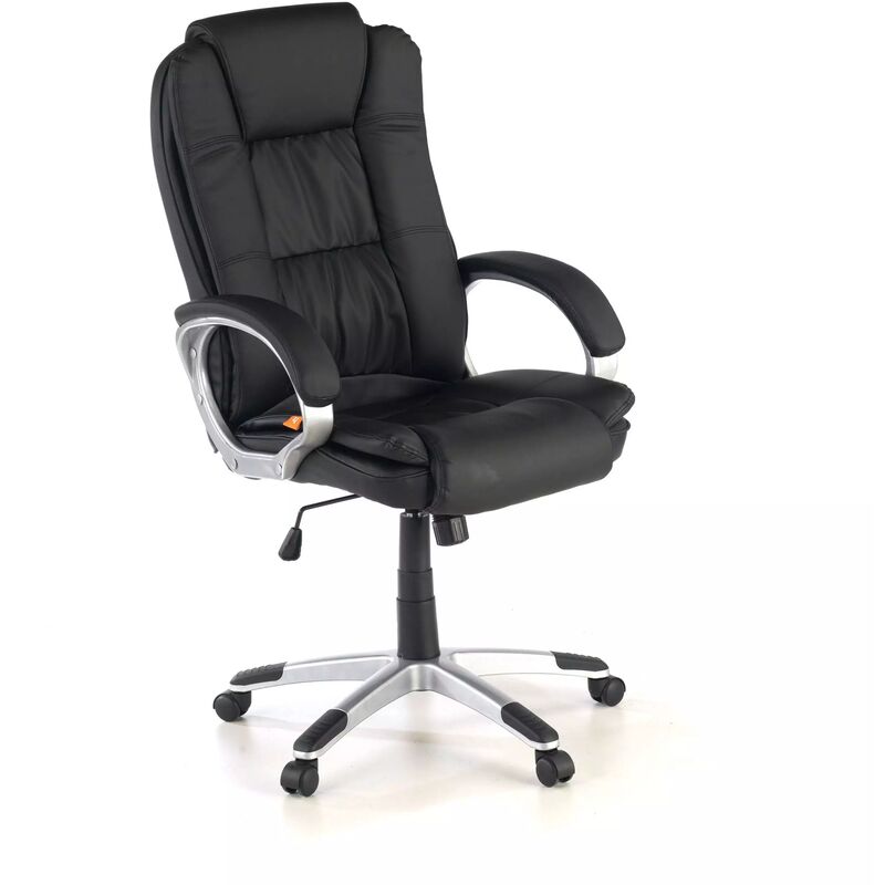 

Sillón de ordenador Baviera,muy confortable, ecopiel negro - negro